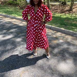 Red polka dot dress